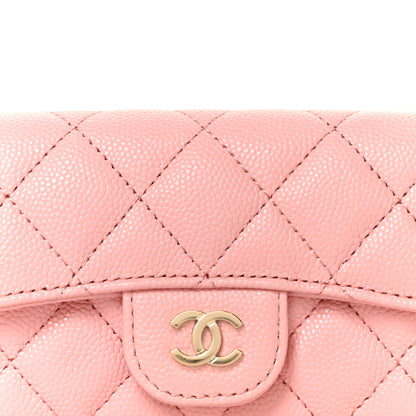 Chanel Caviar Quilted Flap Card Holder Wallet Pink 9 of 10