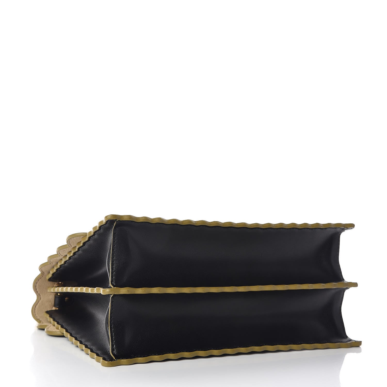 Fendi Vitello Liberty Scalloped Studded Kan I Shoulder Bag Black 4 of 10