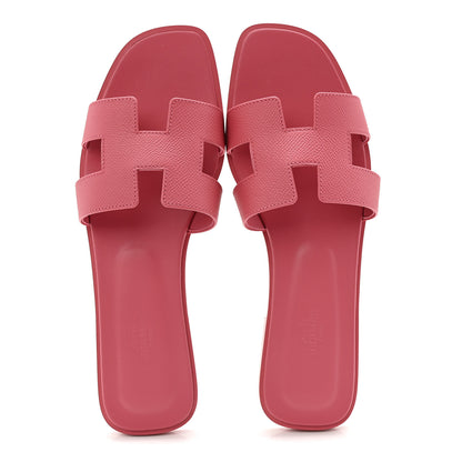 Hermes Epsom Oran Sandals 40.5 Rose De Venise 2 of 10