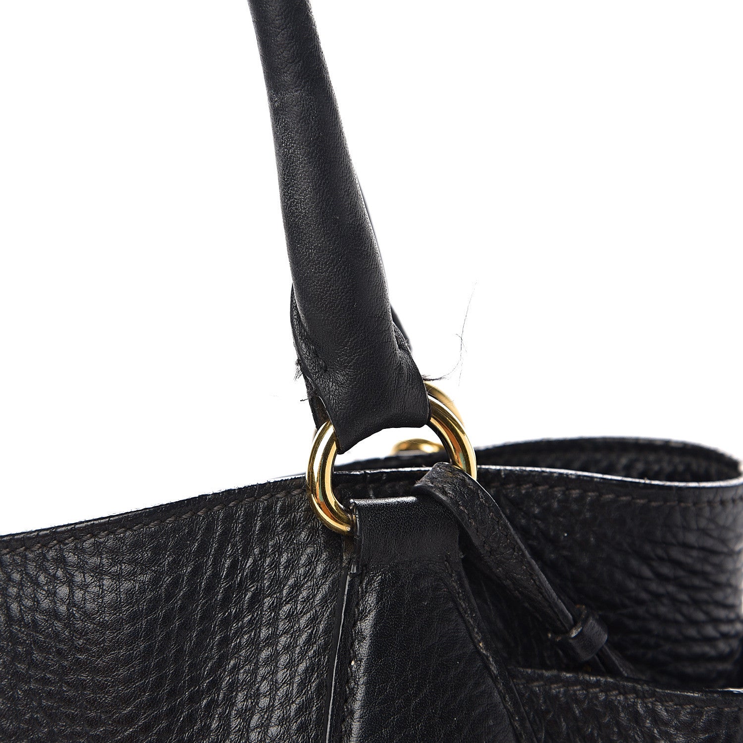 Prada Vitello Daino Side Pocket Tote Black 8 of 11