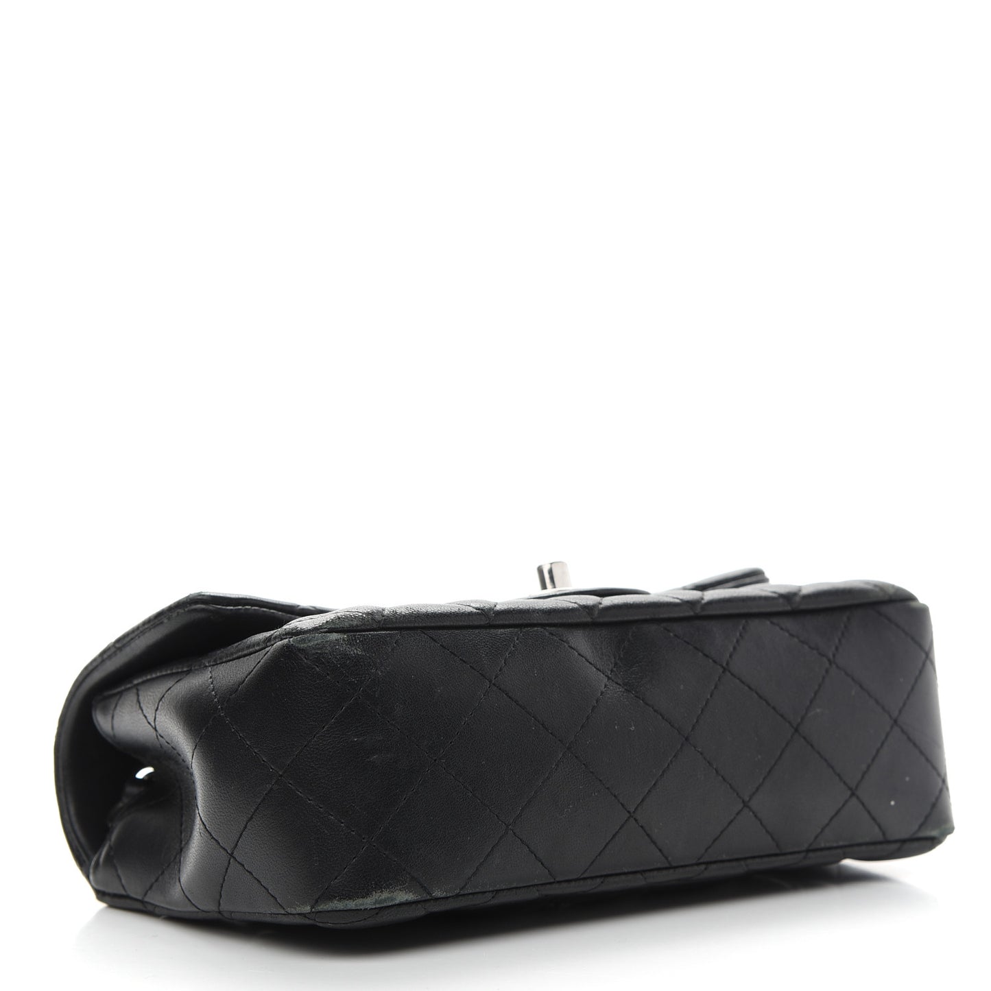 Lambskin Quilted Mini Rectangular Flap Black