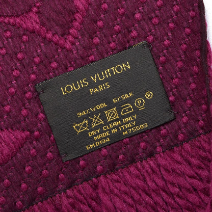 Louis Vuitton Wool Silk Logomania Scarf Cherry 5 of 5