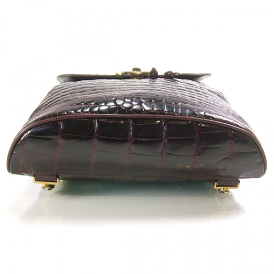 Vintage Crocodile Drawstring Backpack