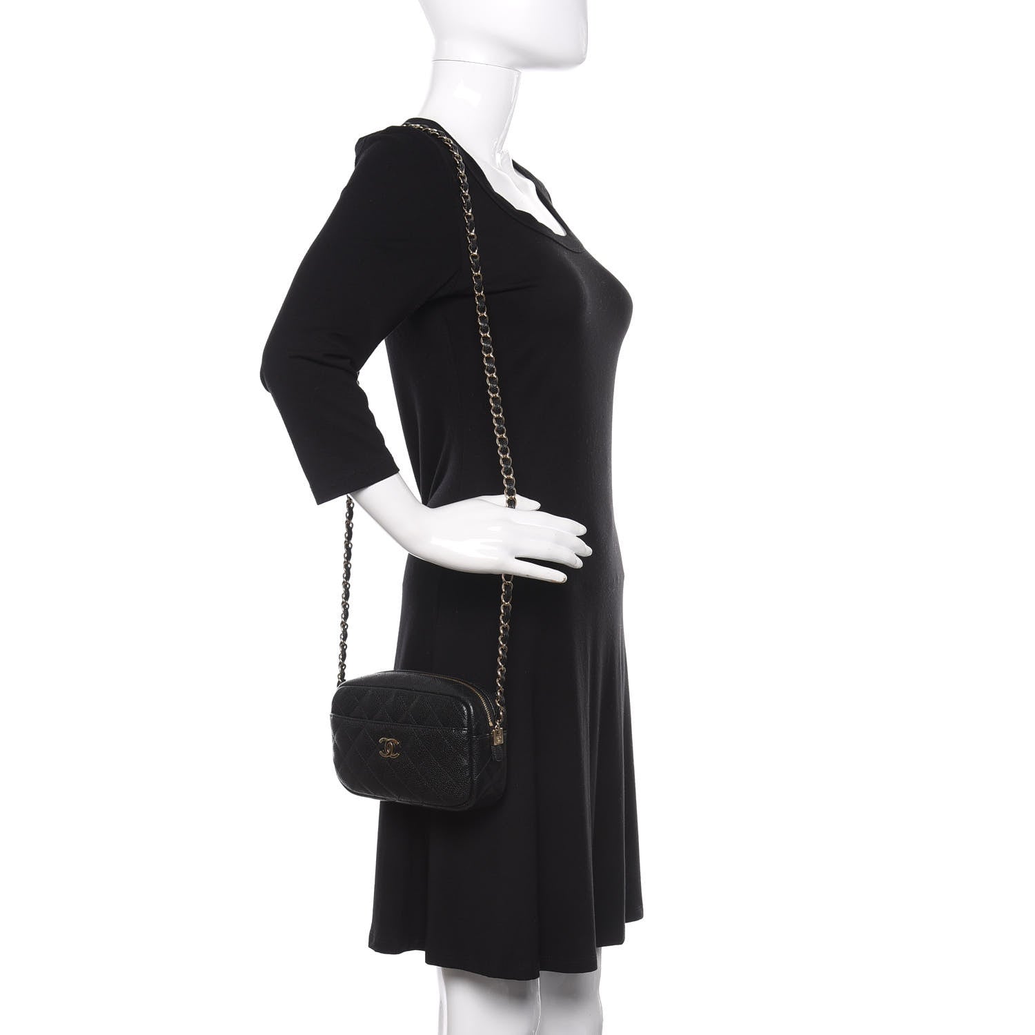 Chanel Caviar Quilted Camera Case Black 2 of 10