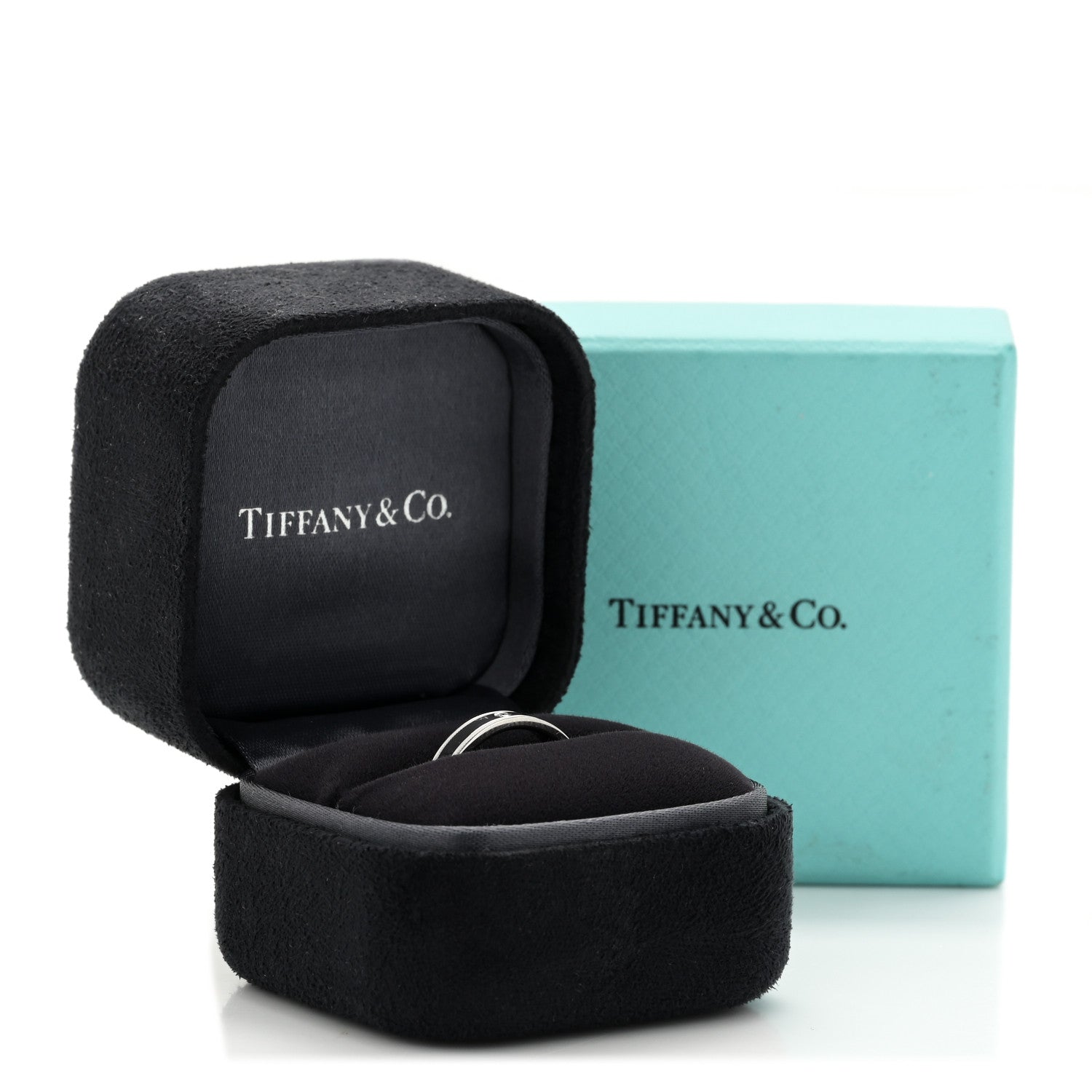 Tiffany Platinum Diamond 4mm Together Milgrain Wedding Band Ring 48 4.5 5 of 5