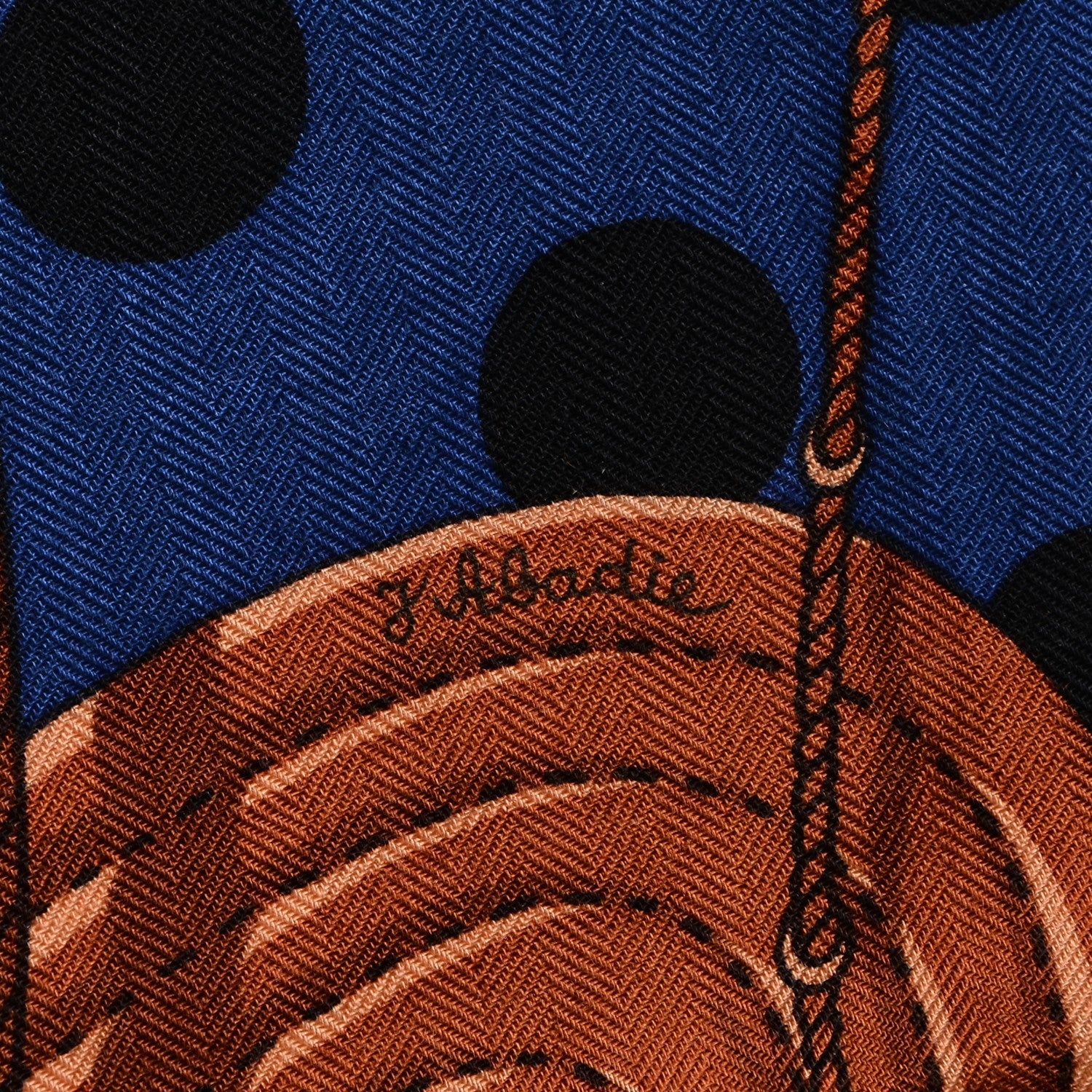 Hermes Cashmere Silk Clic Clac A Pois Shawl 140 Noir Bleu Ebene 6 of 7