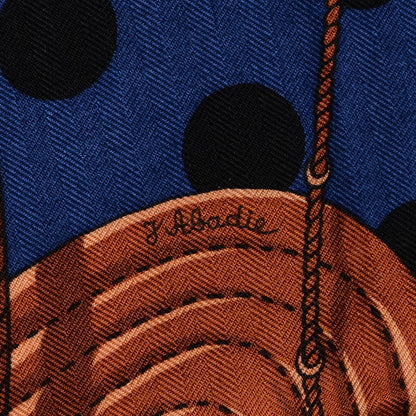 Hermes Cashmere Silk Clic Clac A Pois Shawl 140 Noir Bleu Ebene 6 of 7