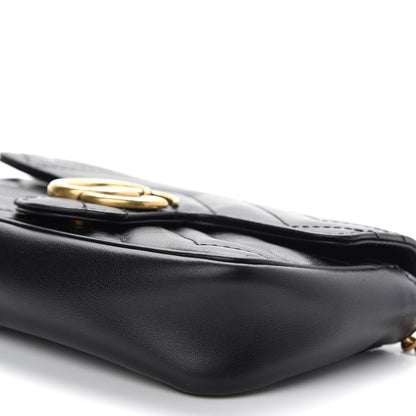 Gucci Calfskin Matelasse Super Mini GG Marmont Shoulder Bag Black 9 of 10