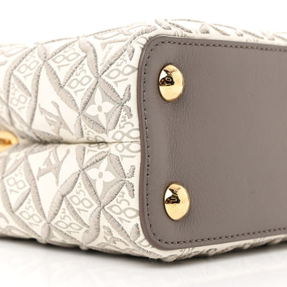 Louis Vuitton Calfskin Since 1854 Embroidered Capucines BB Ecru Taupe 9 of 11