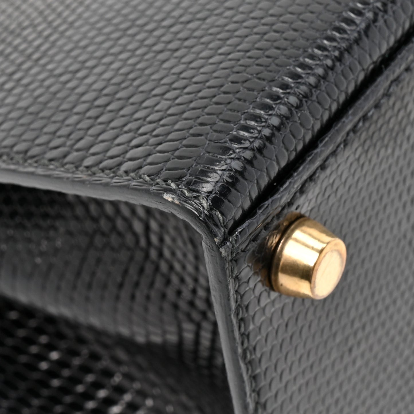 Lizard Mini Kelly Sellier 20 Black