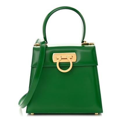 Salvatore Ferragamo Brushed Off Calfskin Small Iconic Top Handle Bag Verde 1 of 10