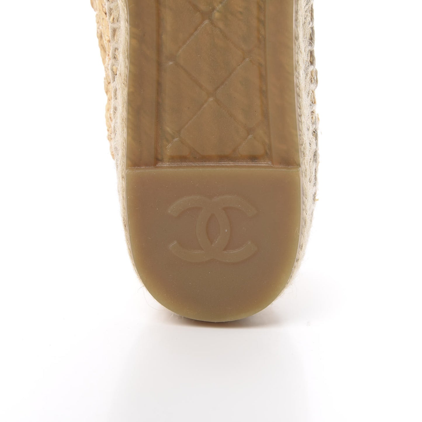 Raffia Fabric CC Espadrilles 38 Beige Black