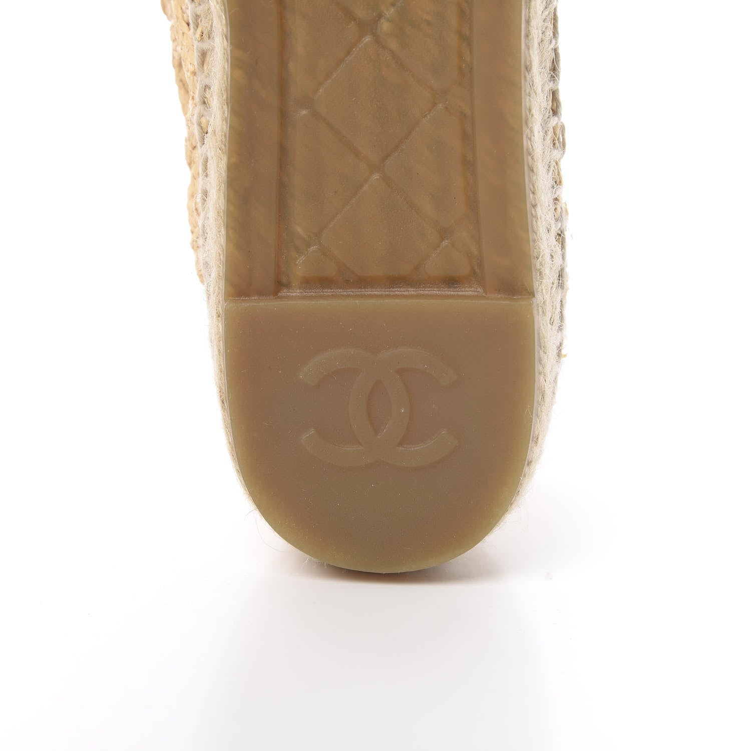 Chanel Raffia Fabric CC Espadrilles 38 Beige Black 8 of 10