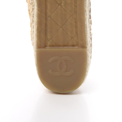 Chanel Raffia Fabric CC Espadrilles 38 Beige Black 8 of 10