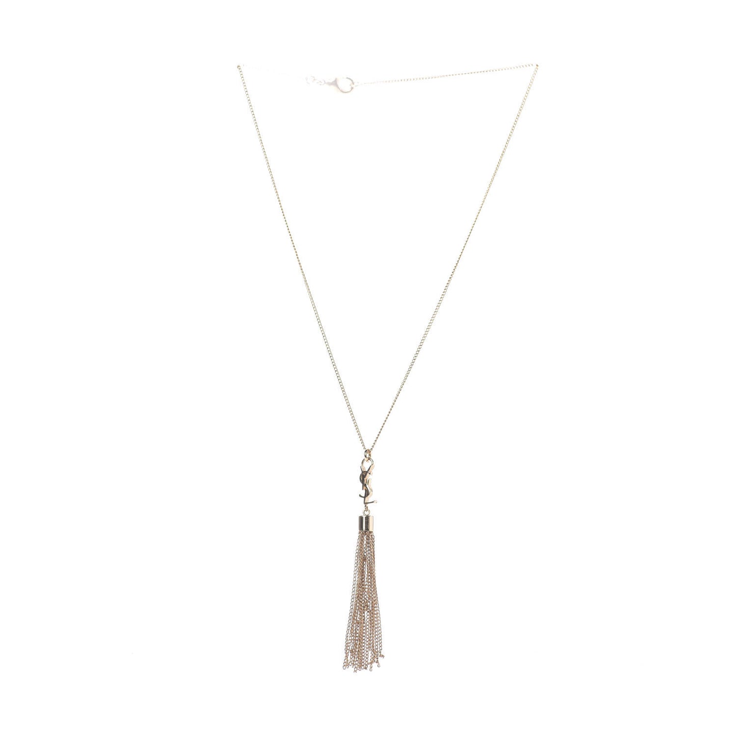 Brass Monogram Tassel Necklace Gold