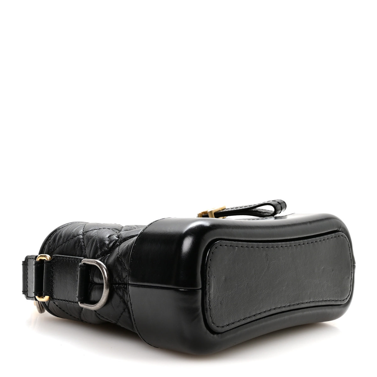 Chanel Aged Calfskin Quilted Small Gabrielle Logo Hobo Black 4 of 11
