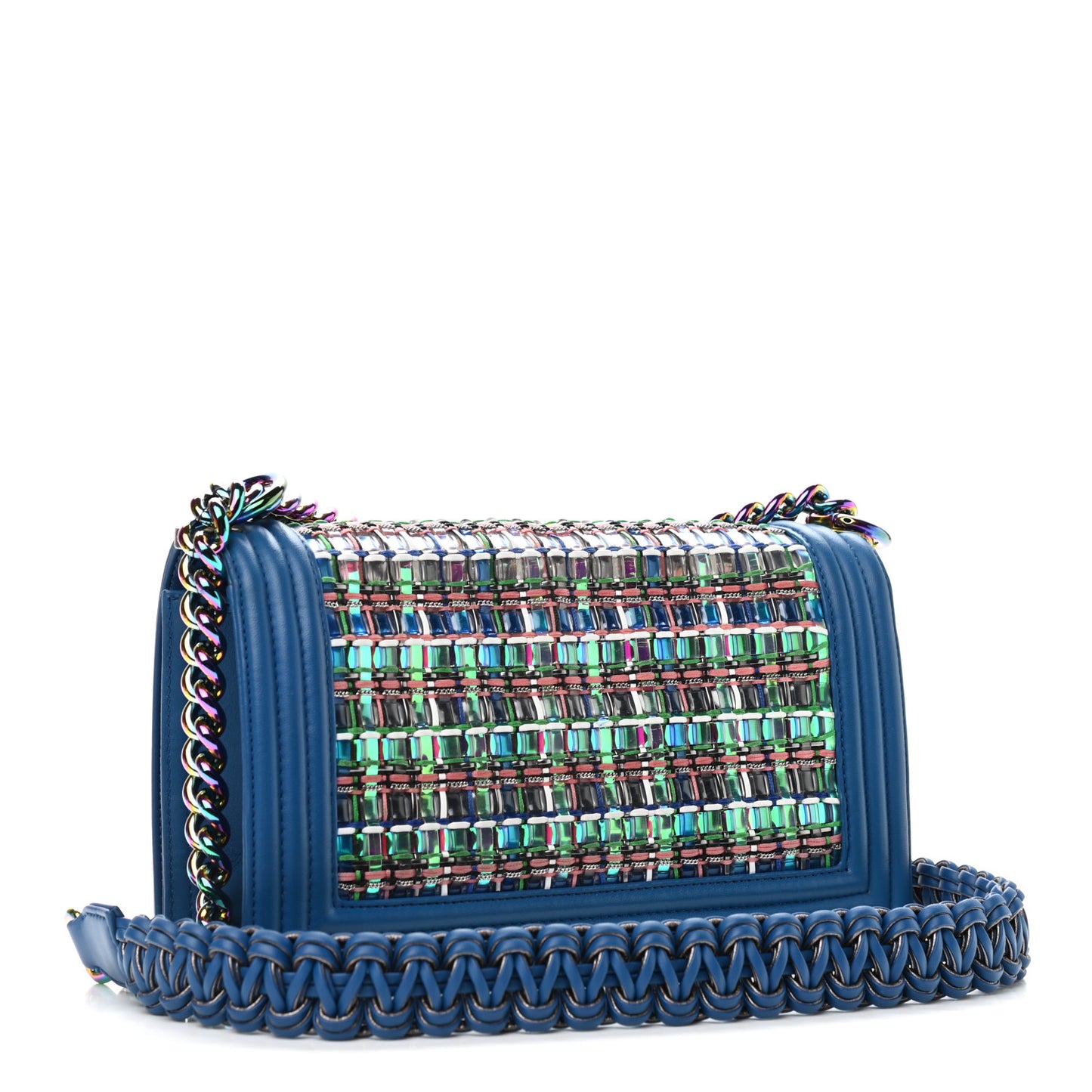PVC Thread Woven Medium Boy Flap Dark Blue