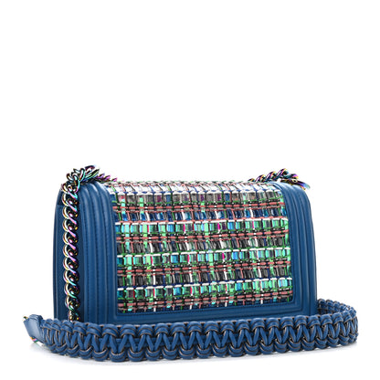 Chanel PVC Thread Woven Medium Boy Flap Dark Blue 3 of 10