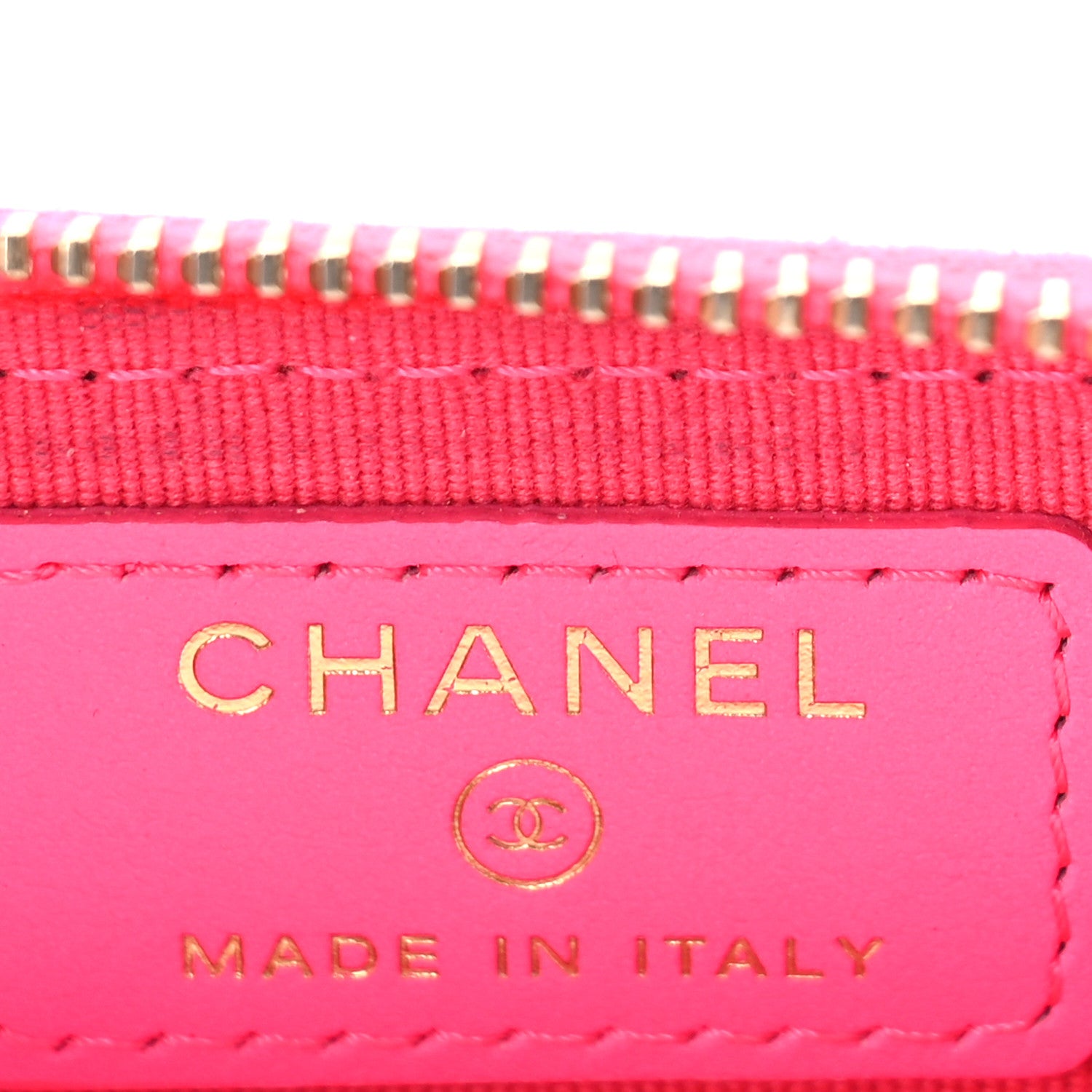 Chanel Patent Chevron Quilted Zip Around Boy Coin Purse Wallet Neon Pink 6 of 10