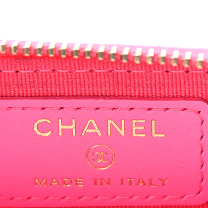 Chanel Patent Chevron Quilted Zip Around Boy Coin Purse Wallet Neon Pink 6 of 10