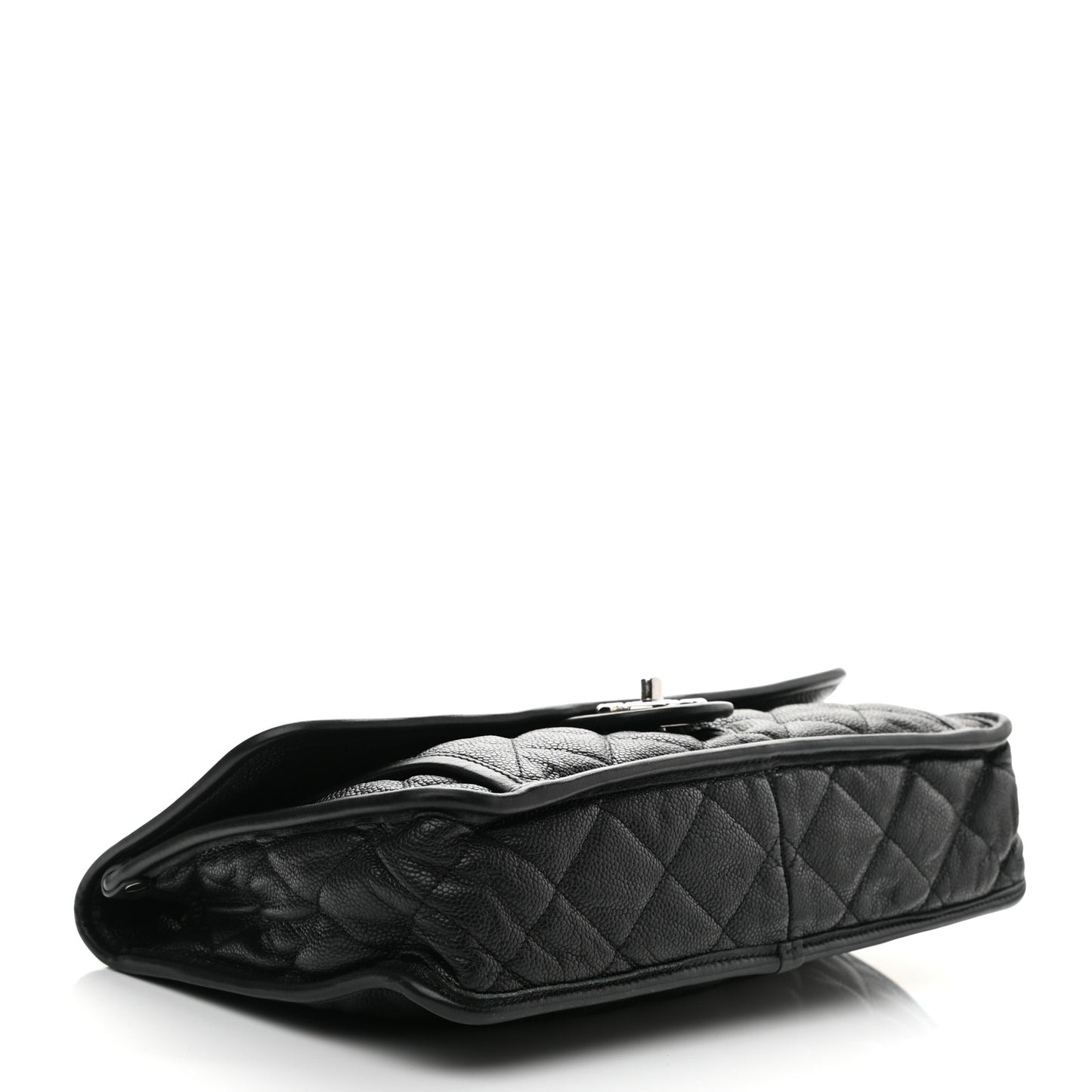 Caviar Quilted Large French Riviera Flap Black