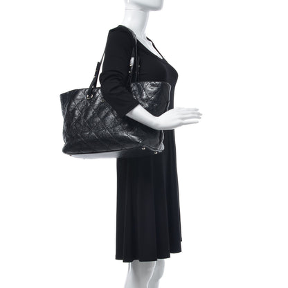 Chanel Glazed Calfskin Large On The Road Tote Black 2 of 15