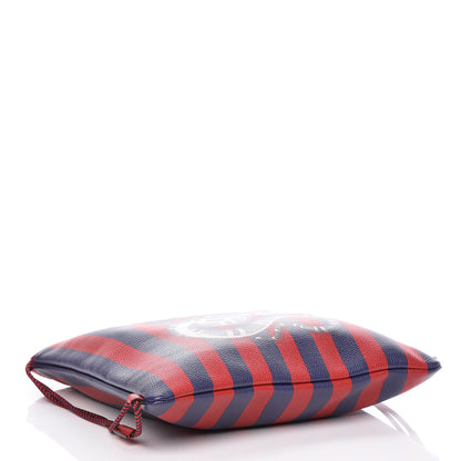 Gucci Calfskin Striped Kingsnake Drawstring Backpack Red 4 of 9