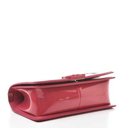 Chanel Patent Calfskin Quilted Medium Plexiglass Boy Flap Dark Pink 4 of 12