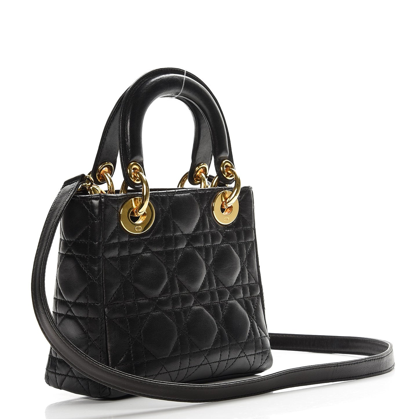 Lambskin Cannage Mini Lady Dior Black