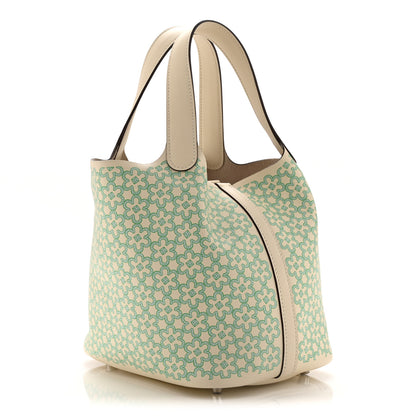 Hermes Swift Lucky Daisy Picotin Lock 18 PM Nata Vert 3 of 10