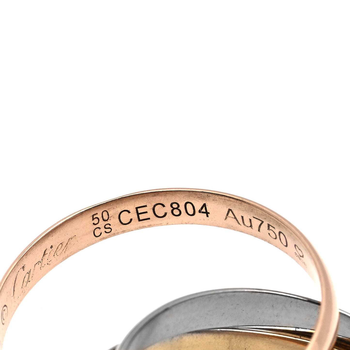 18K Pink Yellow White Gold Classic Trinity Ring 50 5.25