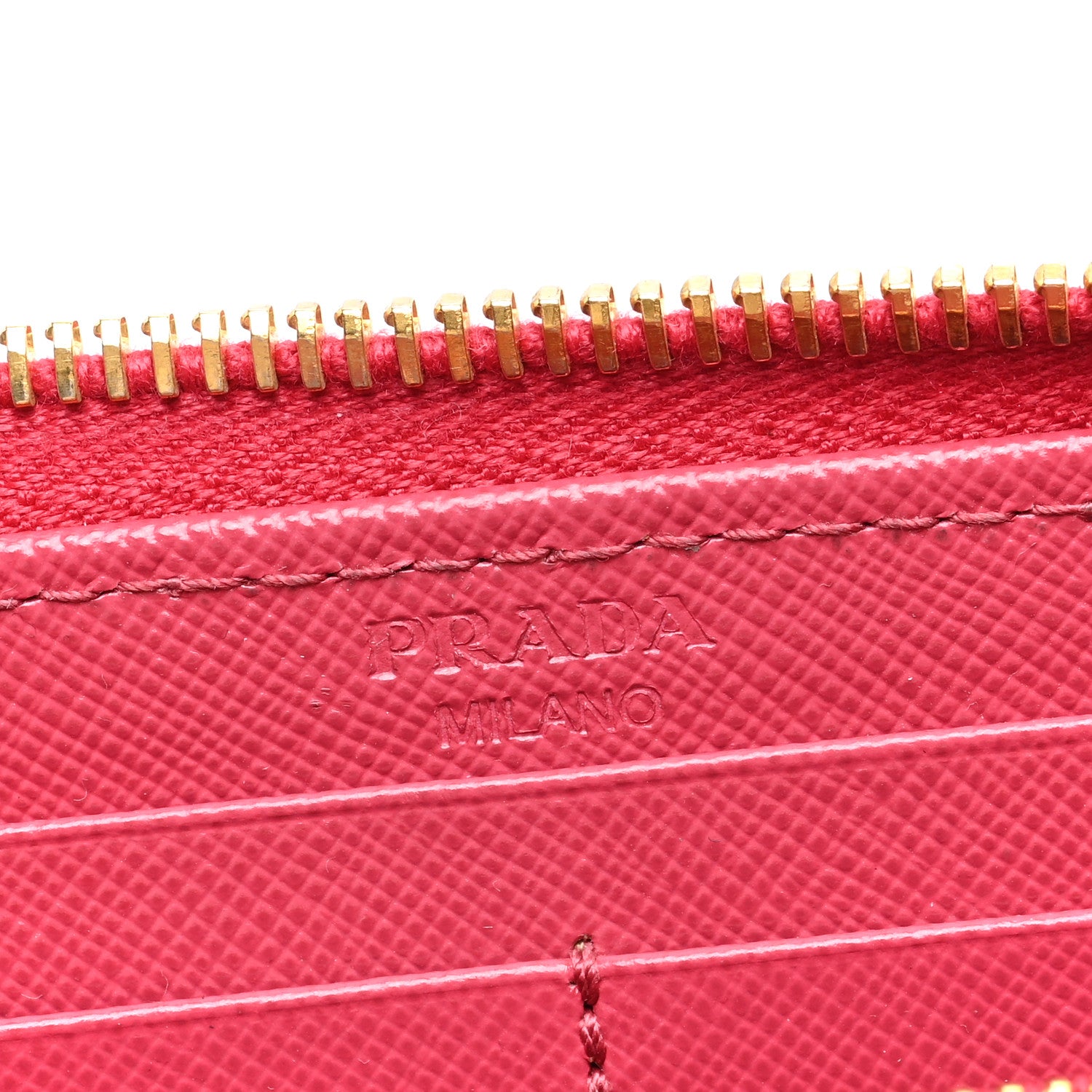 Prada Saffiano Move Half Zip Wallet Peonia 6 of 6