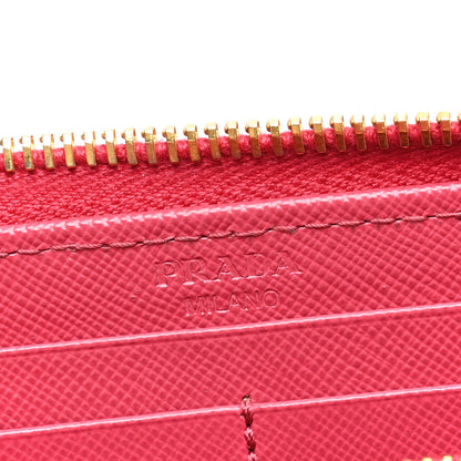 Prada Saffiano Move Half Zip Wallet Peonia 6 of 6