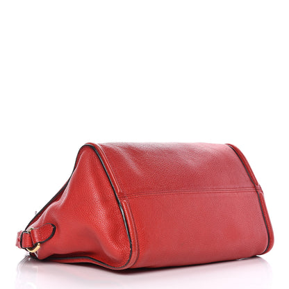 Alexander McQueen Pebbled Calfskin Small Skull Padlock Zip Around Tote Red 4 of 22