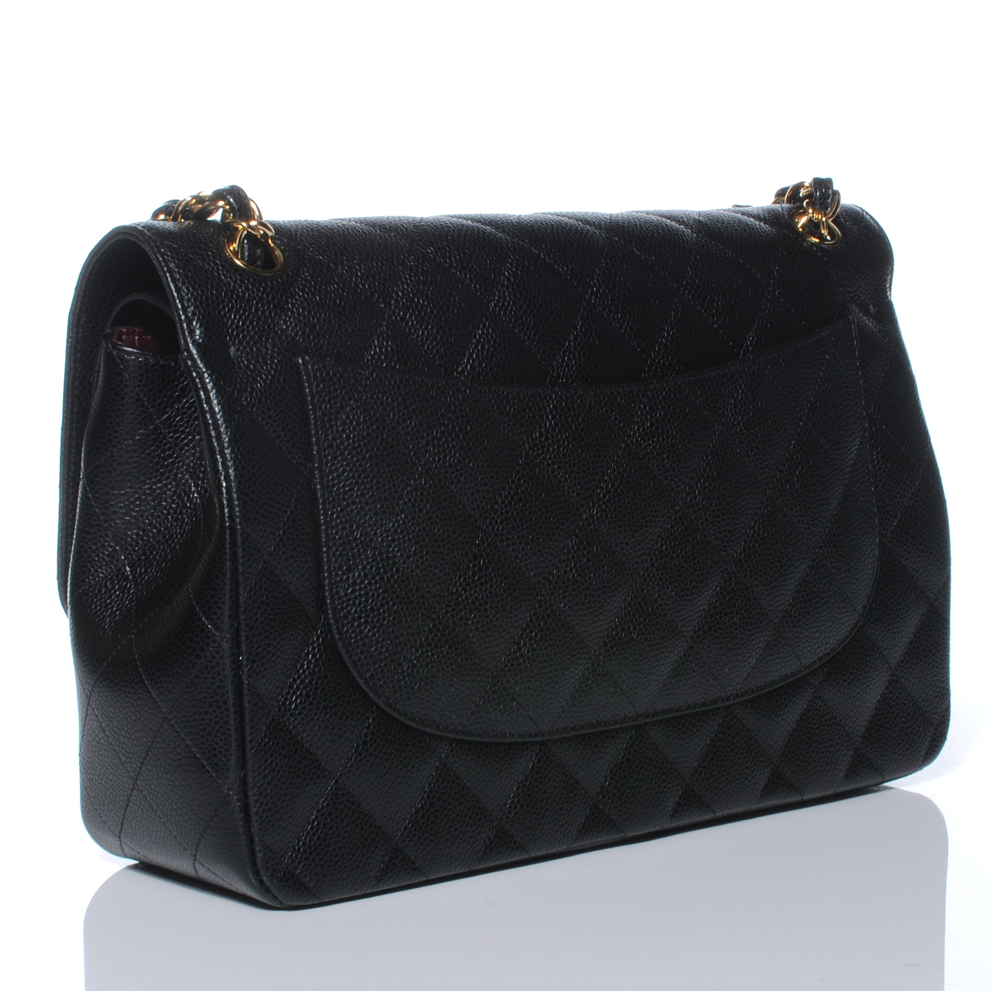 Chanel Caviar Quilted Jumbo Double Flap Black 3 of 8