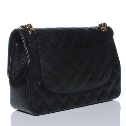 Chanel Caviar Quilted Jumbo Double Flap Black 3 of 8