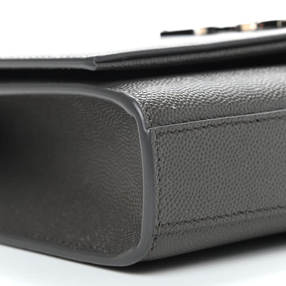Saint Laurent Grain De Poudre Small Classic Monogram Kate Tassel Chain Wallet Gray 7 of 8