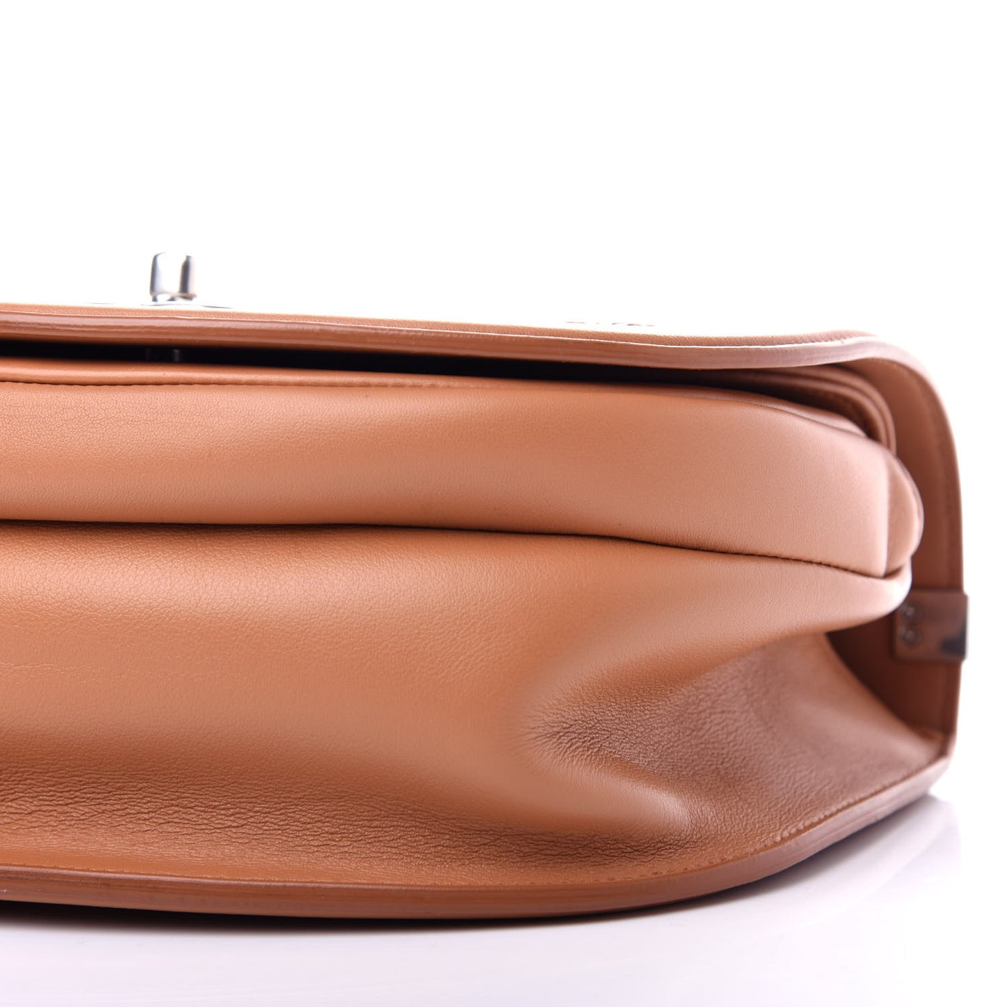 Calfskin Coco Eyelets Small Flap Bag Camel