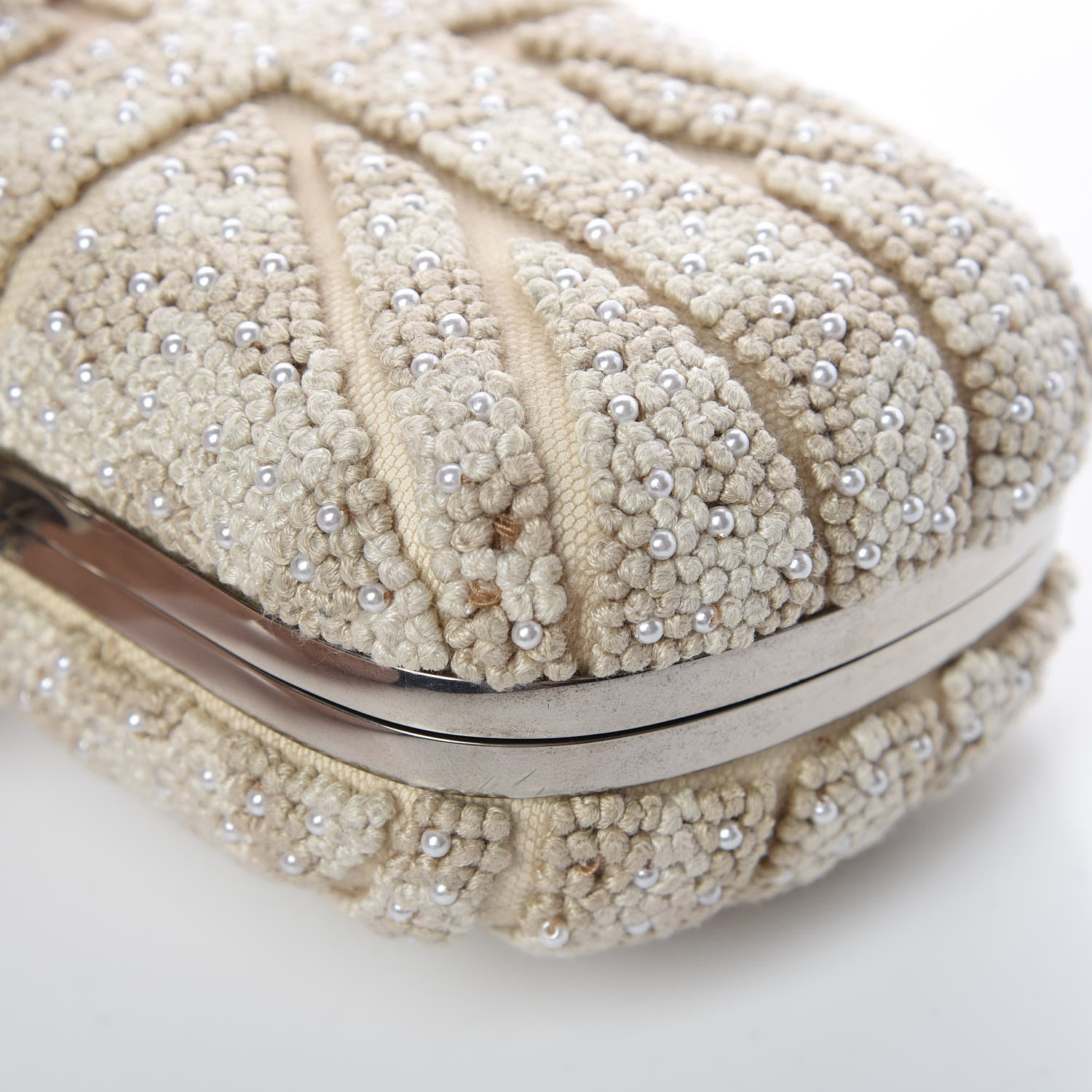 Alexander McQueen Canvas Beaded Britannia Skull Box Clutch Natural 11 of 11