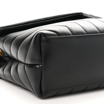 Saint Laurent Calfskin Y Quilted Monogram Small Loulou Chain Satchel Black 9 of 10