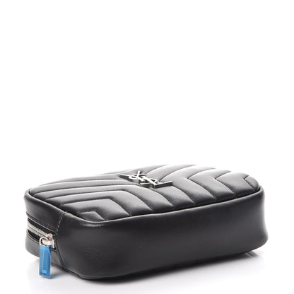 Saint Laurent Lambskin Y Quilted Monogram Loulou Cosmetic Case Black 4 of 8
