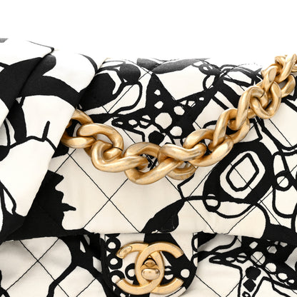 Chanel Canvas Printed Deer Coco Mini Single Flap White Black 8 of 11