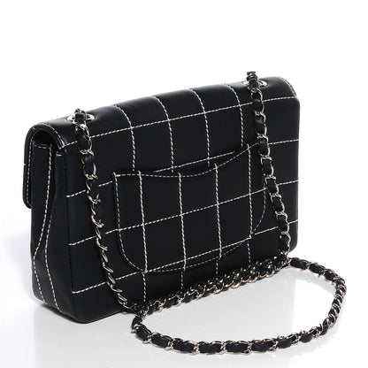 Chanel Lambskin Contrast Stitched Small Single Flap Black 3 of 8