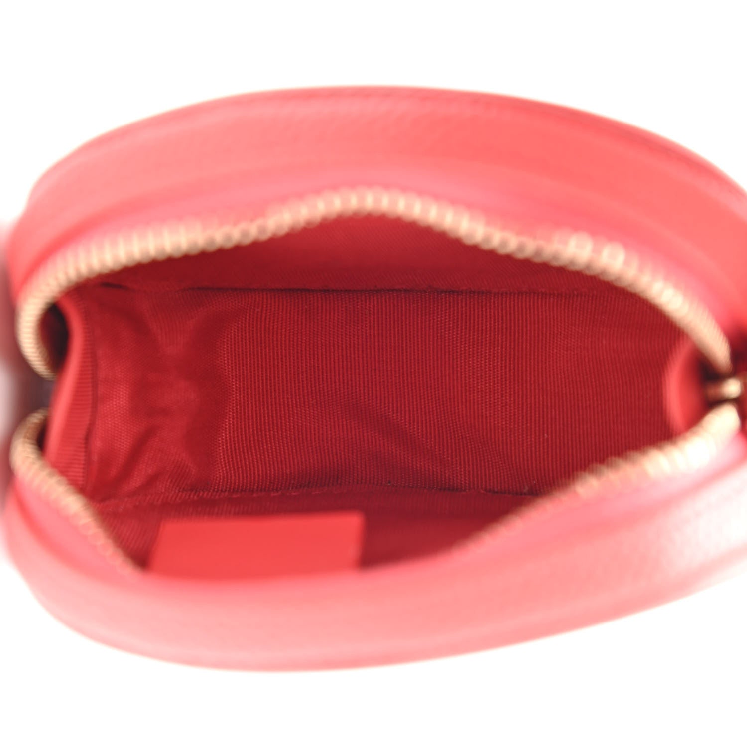 Chanel Caviar Quilted Filigree Zip Around Classic Coin Purse Red 5 of 9