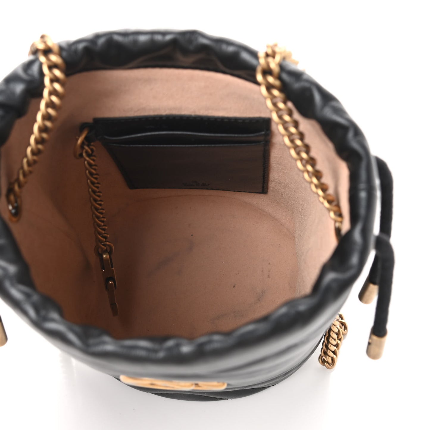 Calfskin Matelasse Mini GG Marmont 2.0 Bucket Bag Black