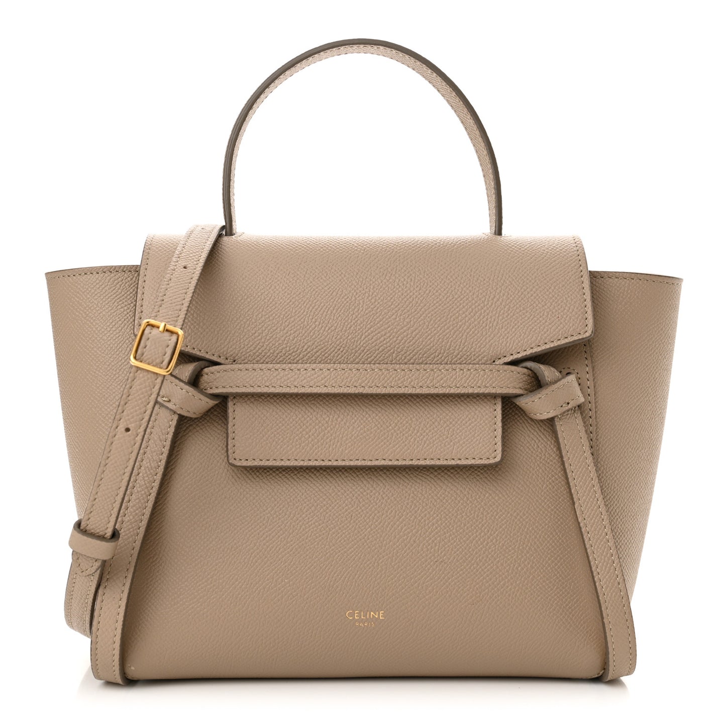 Grained Calfskin Nano Belt Bag Light Taupe
