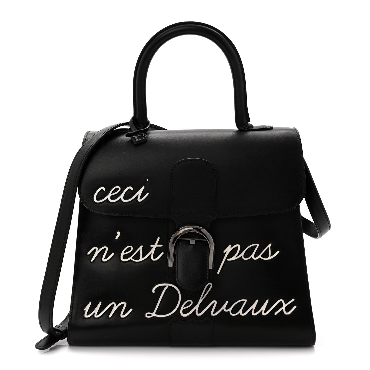 Delvaux Calfskin MM L'Humour Brillant Satchel Black 1 of 9