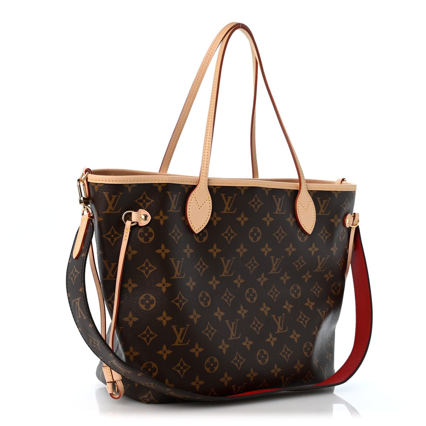 Monogram Inside Out Neverfull Bandouliere MM Rouge Sari