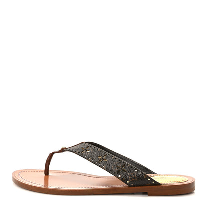 Louis Vuitton Monogram Sunny Flat Thong Sandals 38 Brown 1 of 8