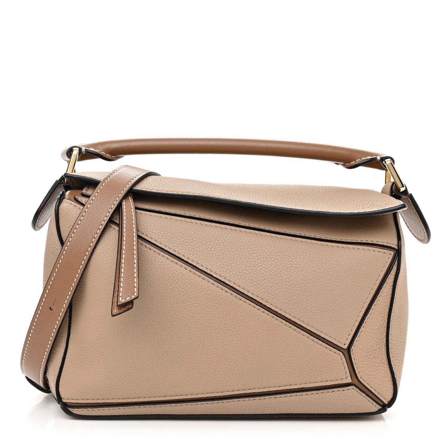 Loewe Grained Calfskin Small Puzzle Bag Sand Mink 1 of 9